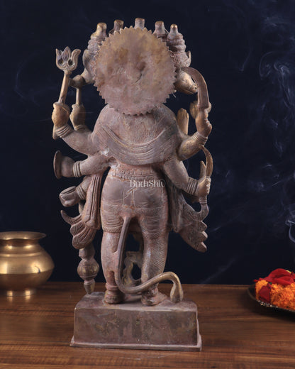 Vintage Panch Mukhi Hanuman Statue  - 17.5 Inches