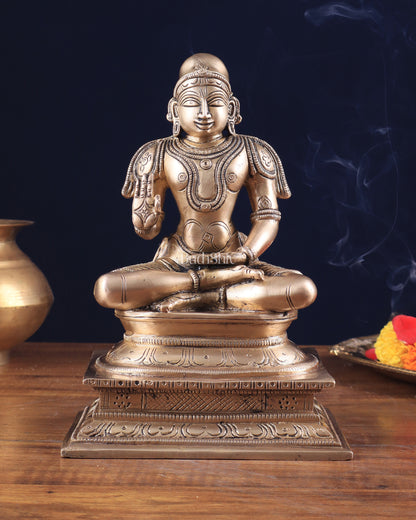 Pure Brass Madhurakavi Alvar - Azhwar Saint of South India 8.25"