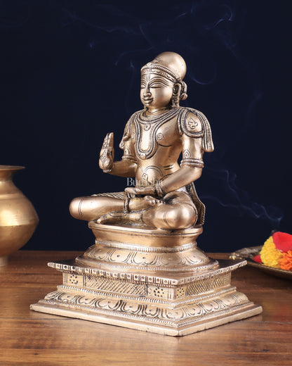 Pure Brass Madhurakavi Alvar - Azhwar Saint of South India 8.25"