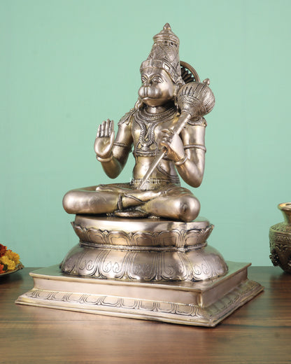 Handcrafted Brass Lord Hanuman Murti | 18" Height matte finish