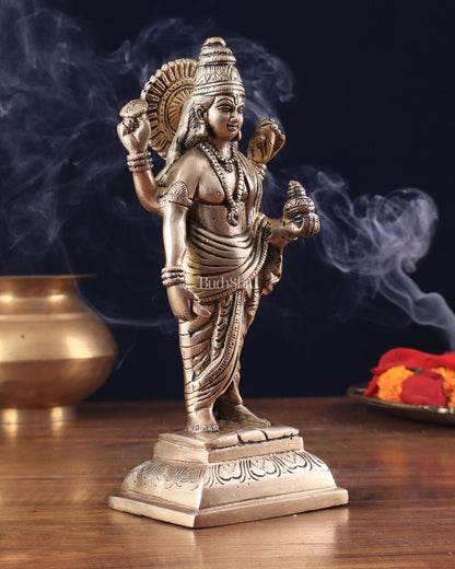 Pure Brass Standing Dhanvantari Idol 8"