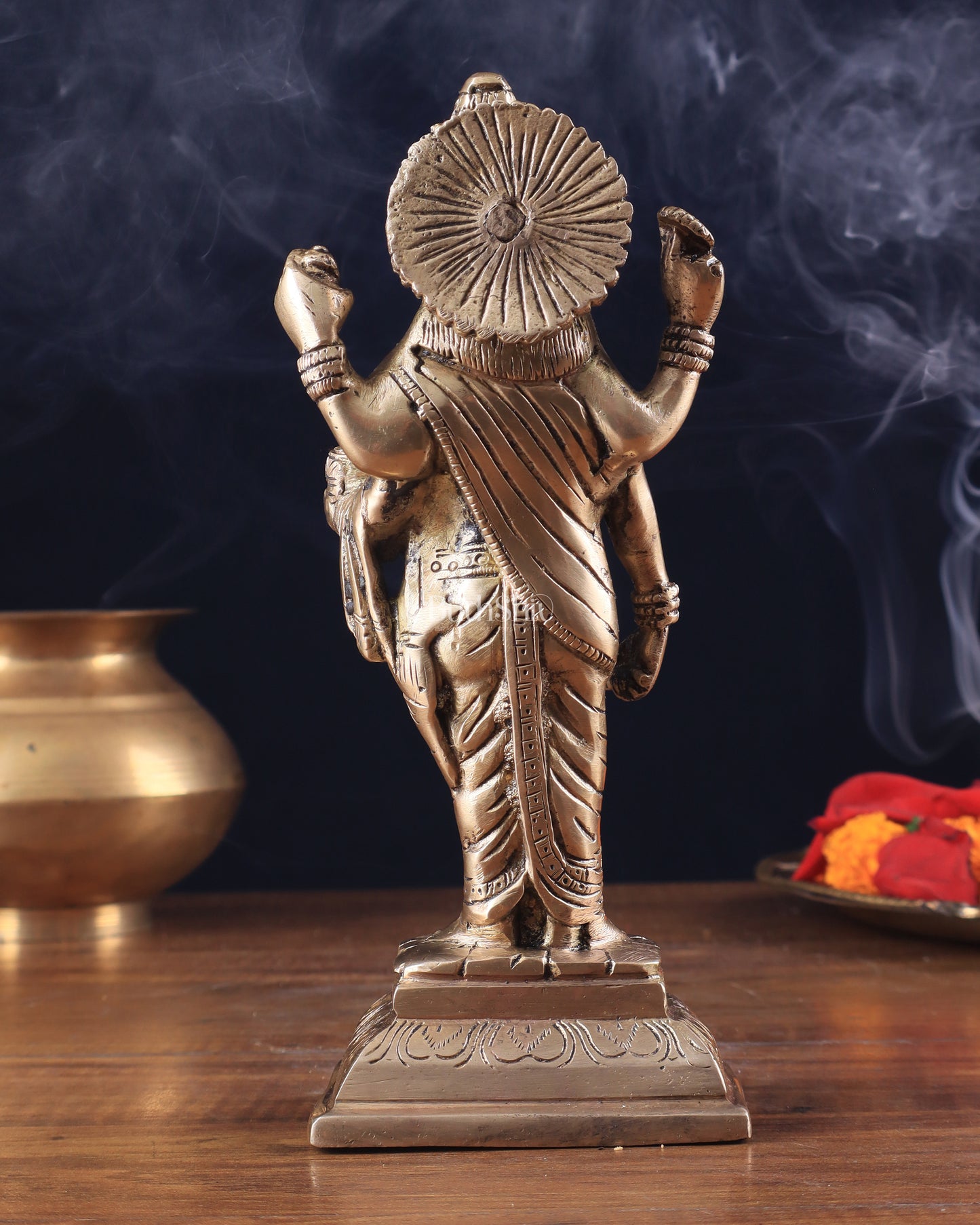 Pure Brass Standing Dhanvantari Idol 8"