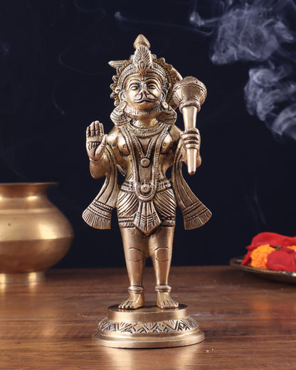 Pure Brass Standing Hanuman Ji Idol 8"