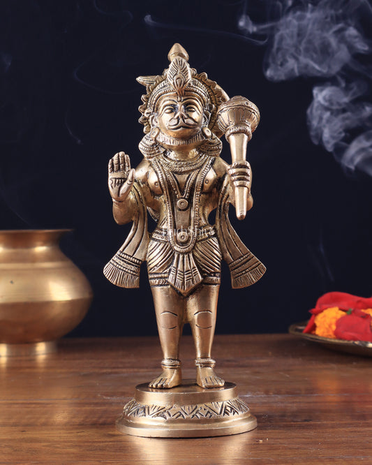 Pure Brass Standing Hanuman Ji Idol 8"