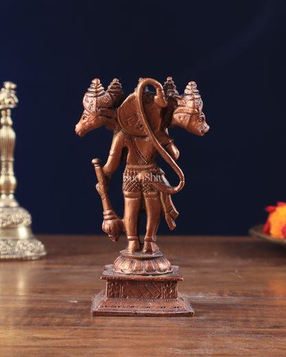 Pure Copper Standing Panchmukhi Hanuman Idol 4.5"