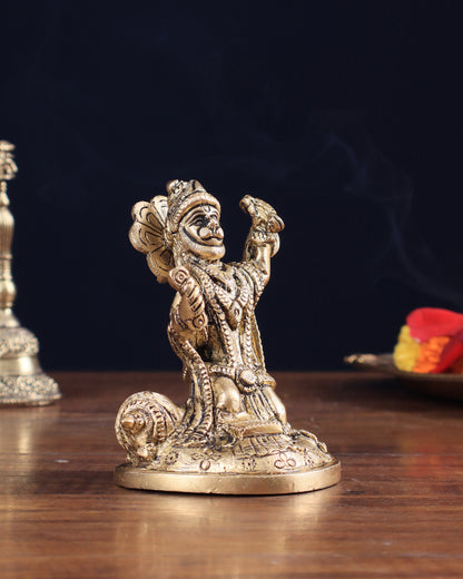 Pure Brass Bhajan Hanuman Idol 4.5"