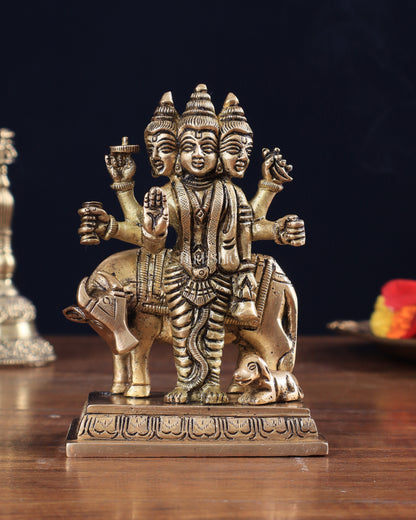 Brass Dattatreya with Dog Idol