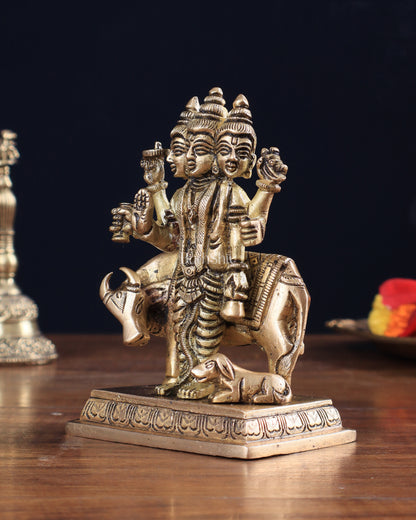 Brass Dattatreya with Dog Idol