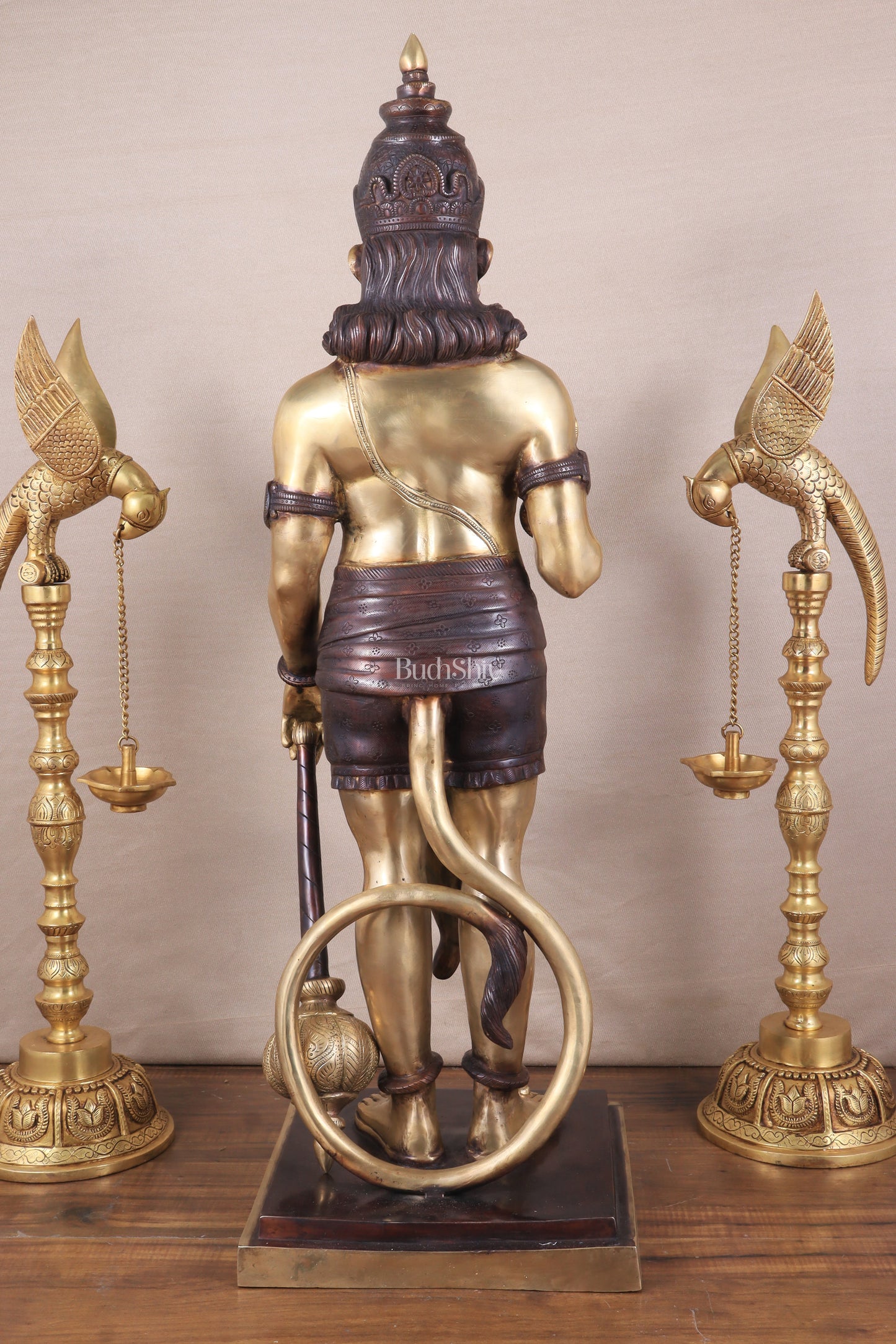 Pure Superfine Brass Large Standing Hanuman Statue 38"