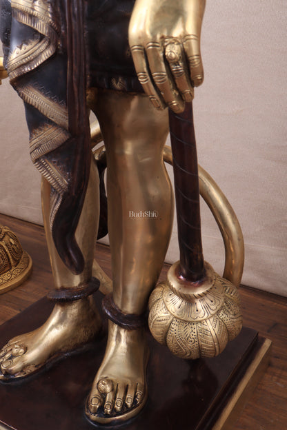 Pure Superfine Brass Large Standing Hanuman Statue 38"