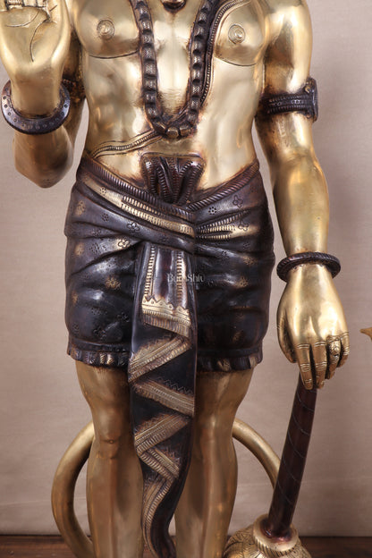 Pure Superfine Brass Large Standing Hanuman Statue 38"