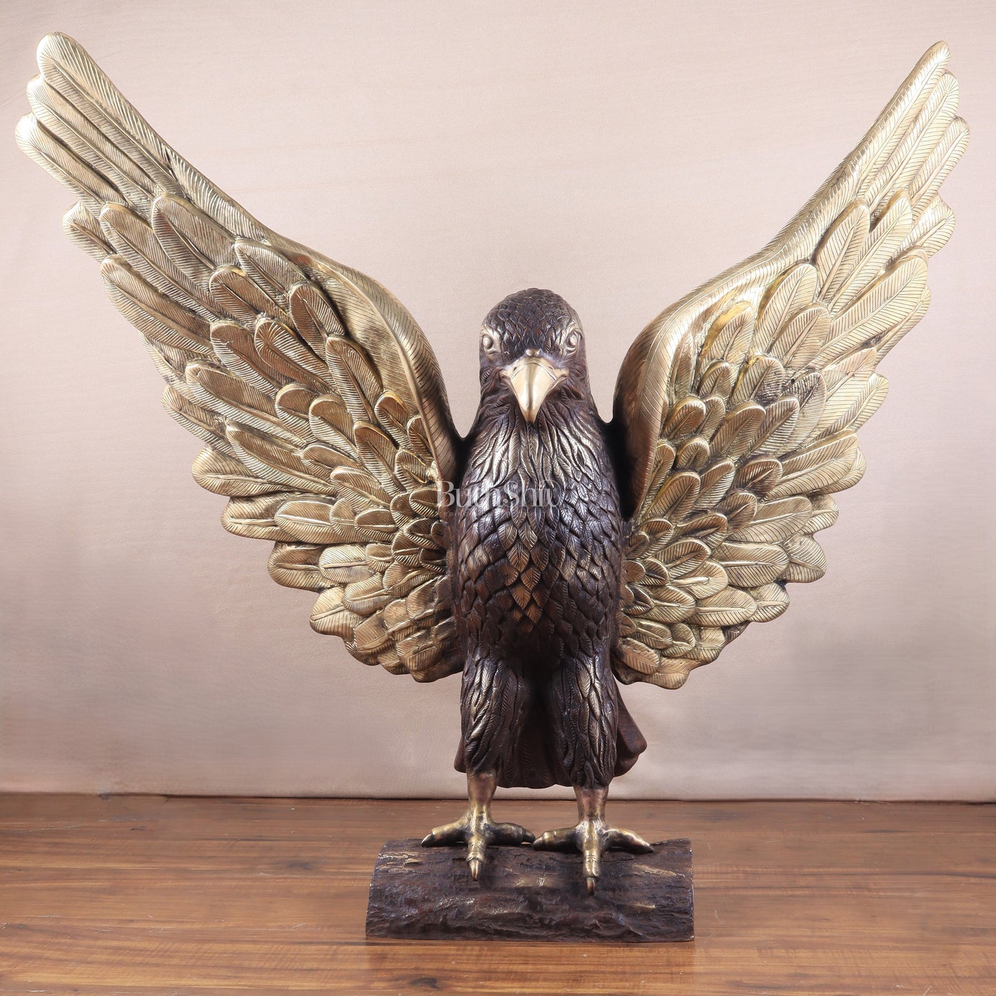 Brass Massive Eagle Jatayu with Open Wings Sculpture 41 inch