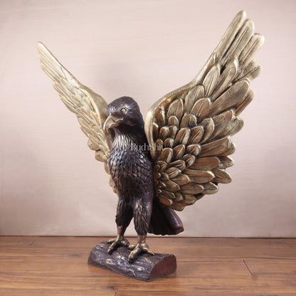 Brass Massive Eagle Jatayu with Open Wings Sculpture 41 inch