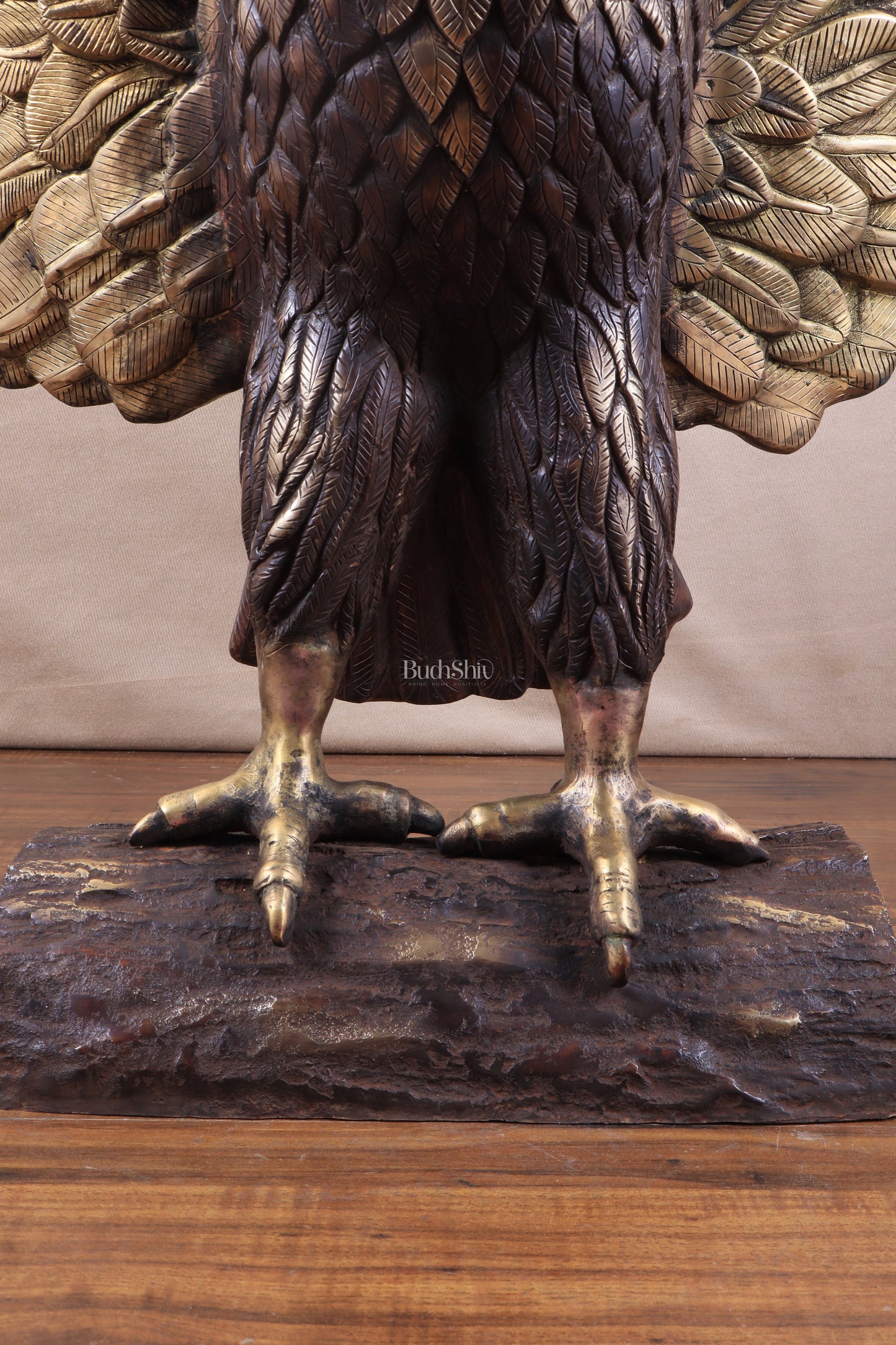 Brass Massive Eagle Jatayu with Open Wings Sculpture 41 inch