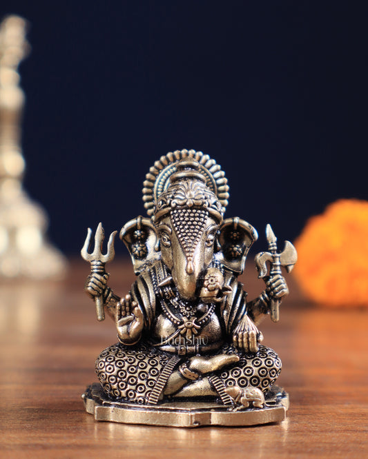 Brass Superfine Intricate Dagduseth Ganesha Idol – 2"