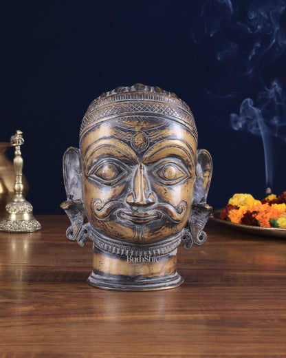 Vintage Brass Shiva head mahakaal statue mukhalingam 7.5"