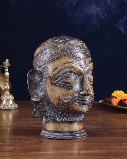 Vintage Brass Shiva head mahakaal statue mukhalingam 7.5"