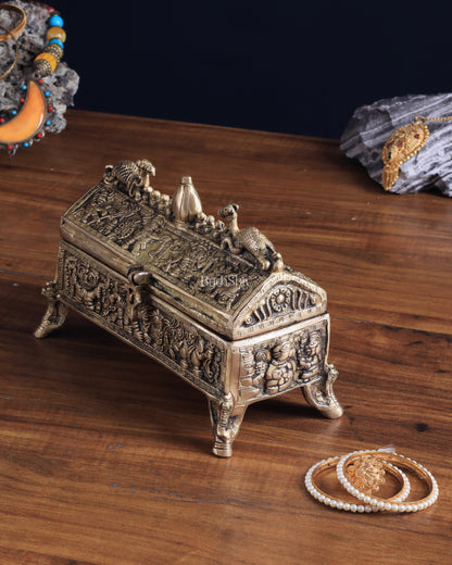 Pure Brass Multipurpose Jewelry Box – Camel Design with Intricate Carvings