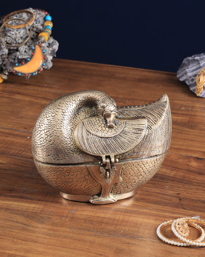 Pure Brass Unique Duck-Shaped Multipurpose Storage Box – Elegant Home Décor