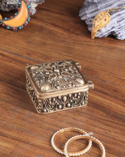 Unique Brass Square Multipurpose Storage Box