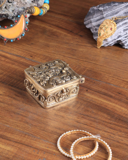 Pure Brass Small Ganesha Multipurpose Unique Storage Box