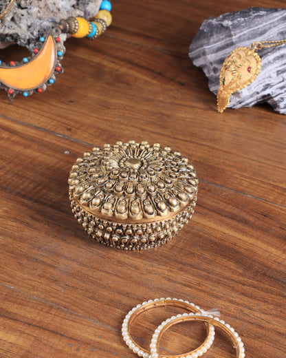 Pure Brass Mandala Design Kumkum Box / Multipurpose Box