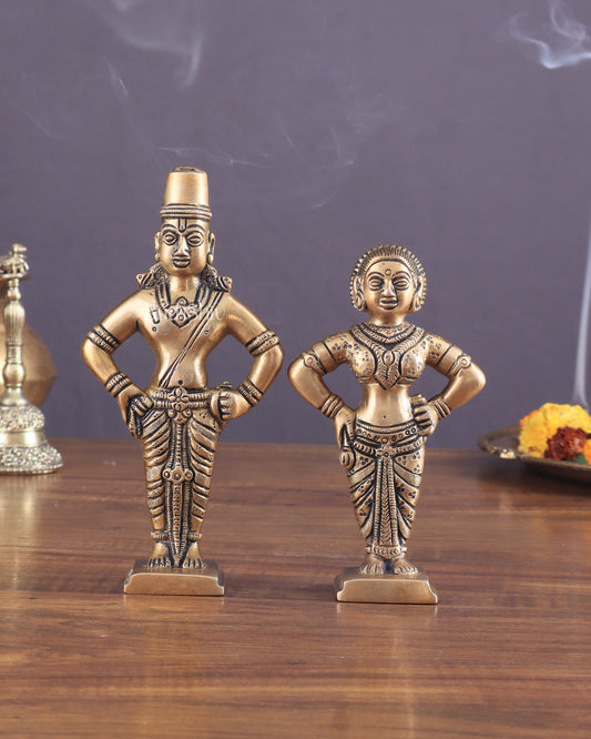 Pure Brass Vitthal Rukmini (Pandurangan Ruckhmai) Idol Pair 7"