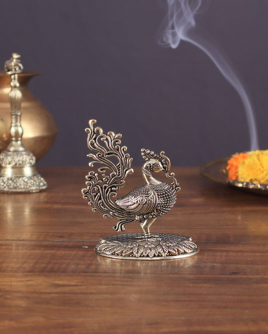 Superfine brass Intricate Peacock Showpiece – 4"