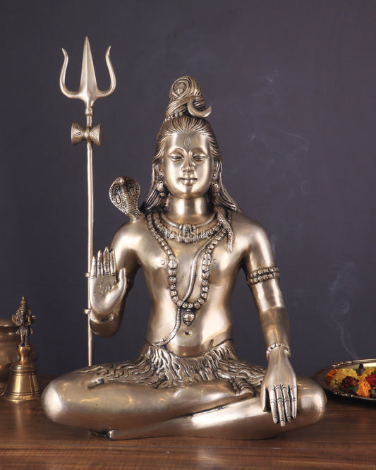 Lord Shiva Brass Idol enhanced - 20"