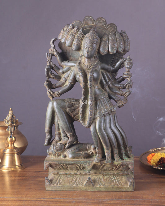 Pure Brass Mahakali Statue Idol with 10 Heads