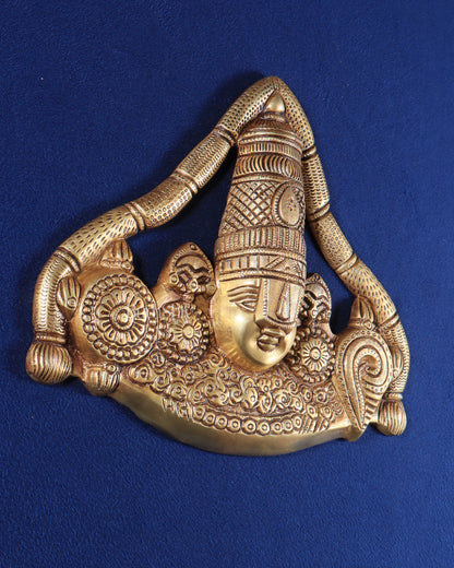 Pure Brass Lord Venkateshwara Tirupati Balaji face Wall Hanging 10 inch