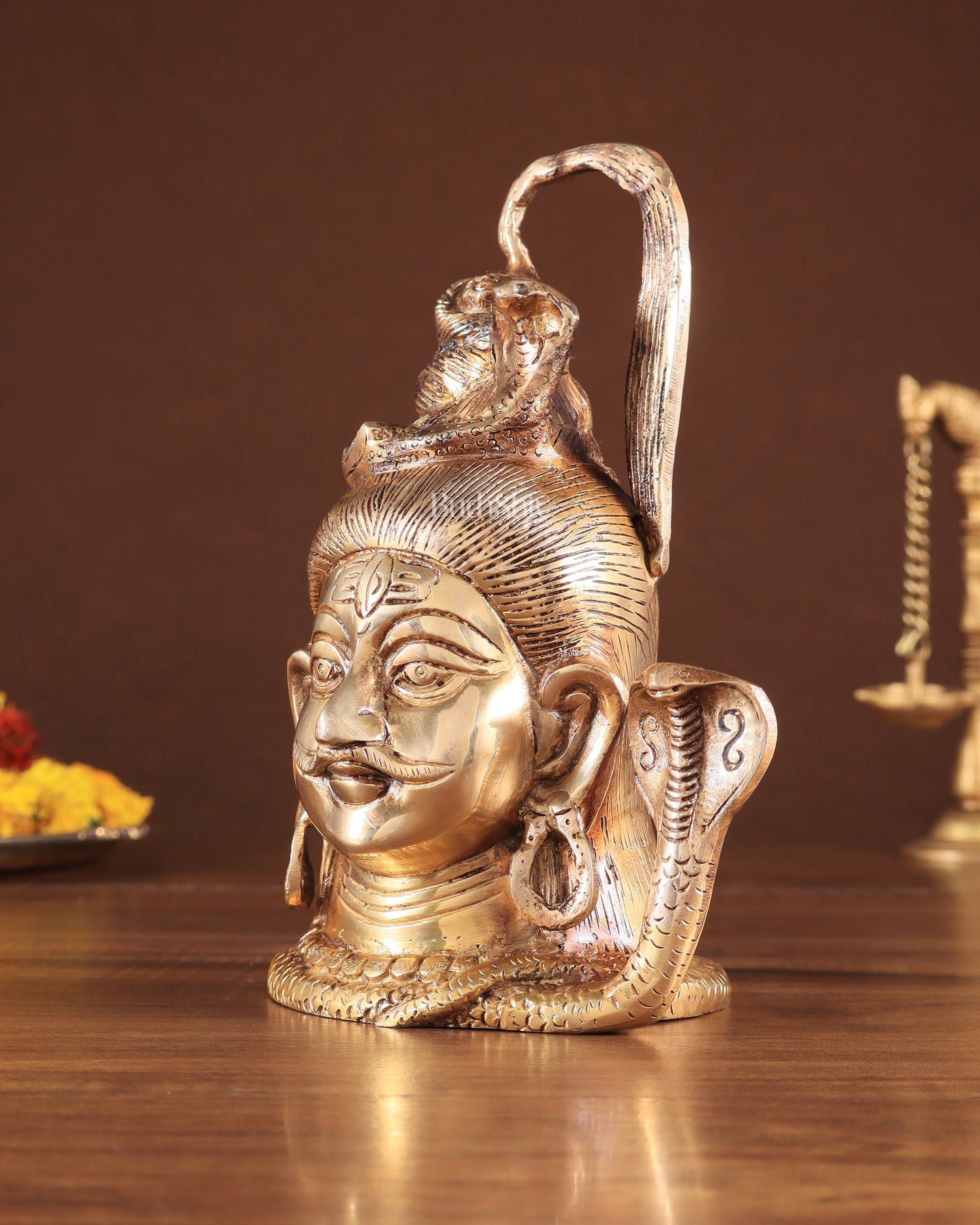 Exquisite 7-Inch Brass Lord Shiva mahakaal mukhalingam Face idol