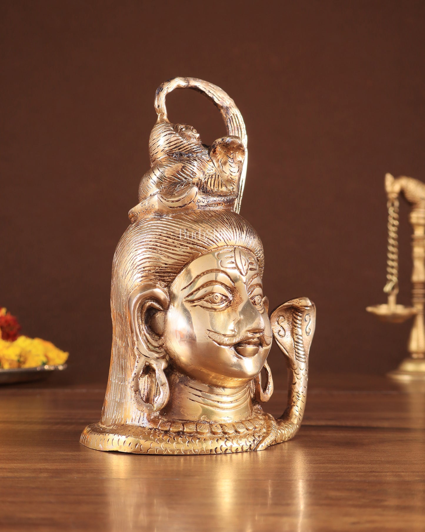 Exquisite 7-Inch Brass Lord Shiva mahakaal mukhalingam Face idol