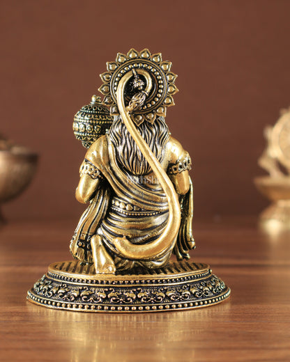 Pure Brass Superfine Lord Hanuman Idol golden tone