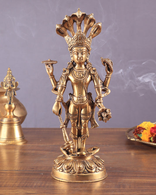 Pure Brass Resting Ganesha Statue 12"