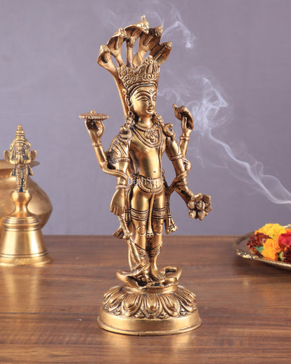 Pure Brass Resting Ganesha Statue 12"