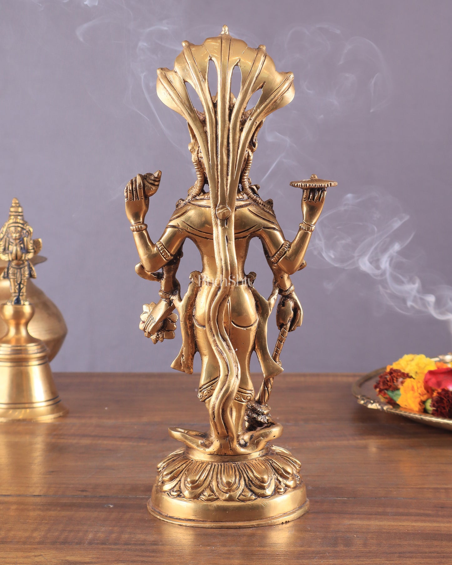 Pure Brass Resting Ganesha Statue 12"