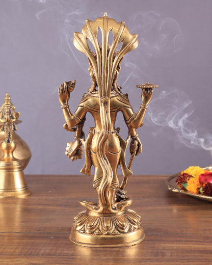 Pure Brass Resting Ganesha Statue 12"