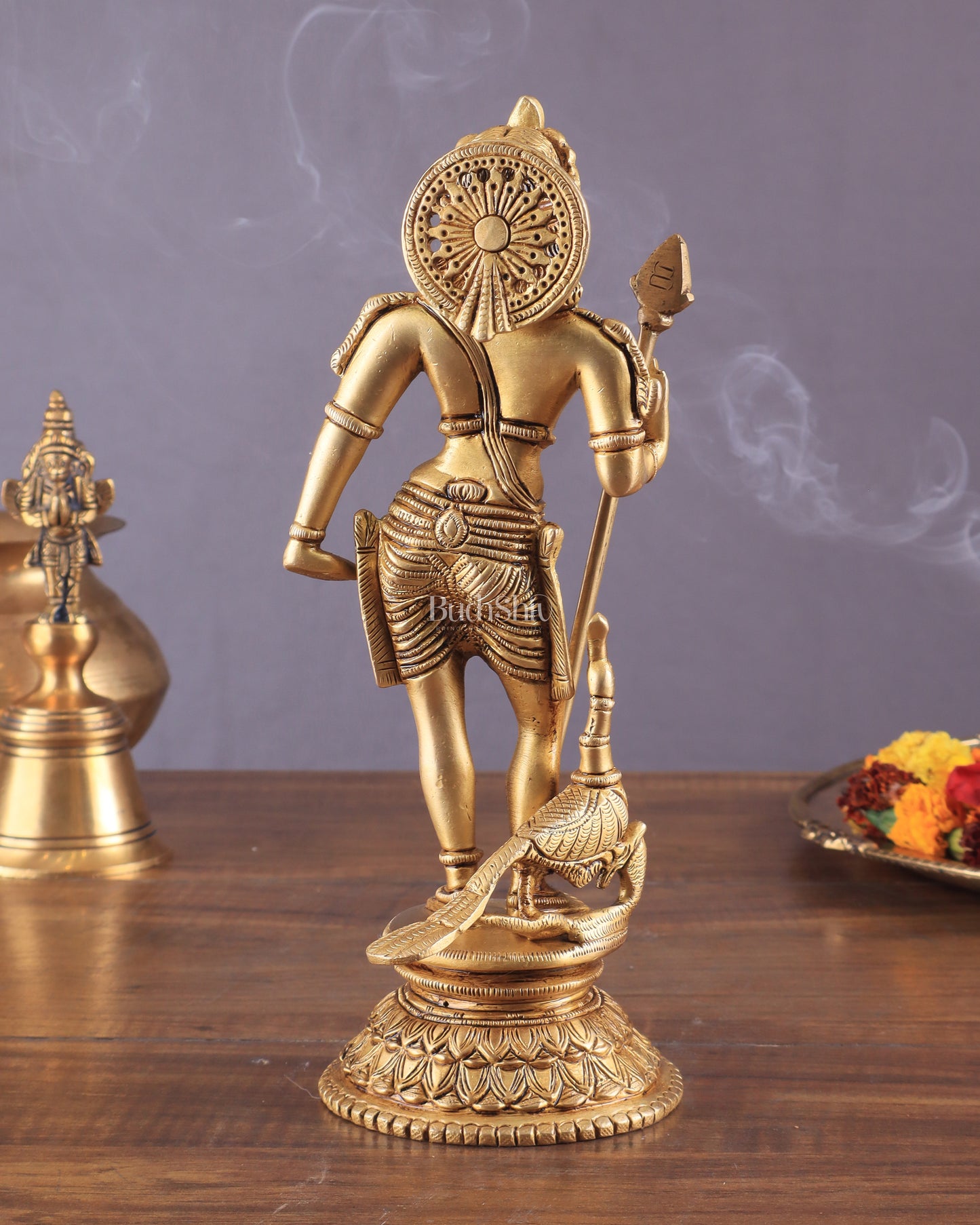 Pure Brass Lord Murugan Swamy Statue 10"