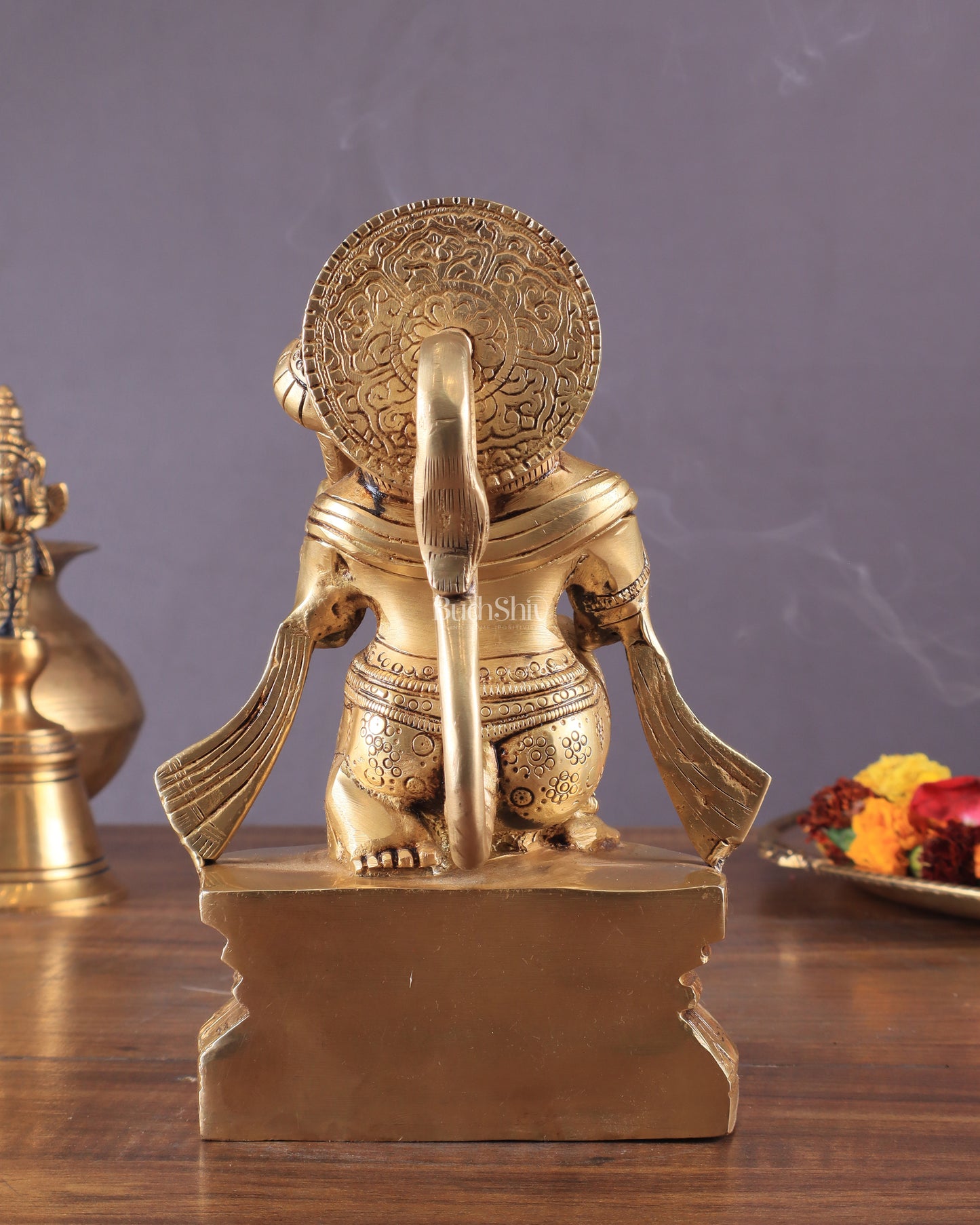 Pure Brass Blessing Hanuman Idol - 8" Enhanced