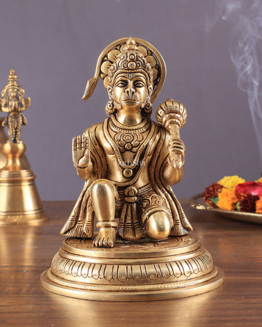 Handmade Brass Superfine Lord Hanuman Idol - 7"