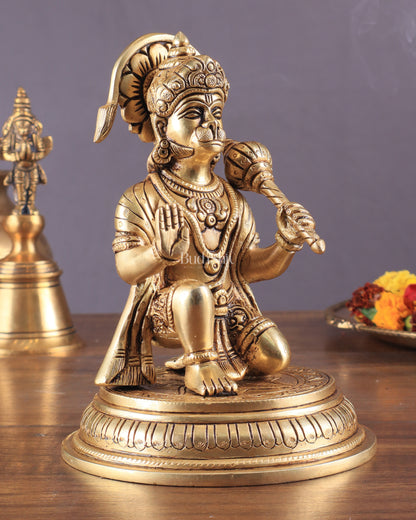 Handmade Brass Superfine Lord Hanuman Idol - 7"