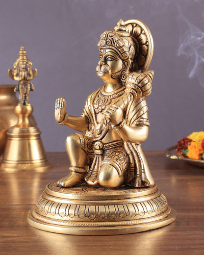 Handmade Brass Superfine Lord Hanuman Idol - 7"