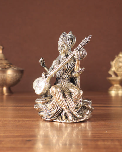 Brass Superfine Goddess Saraswati Idol – Symbol of Wisdom & Knowledge