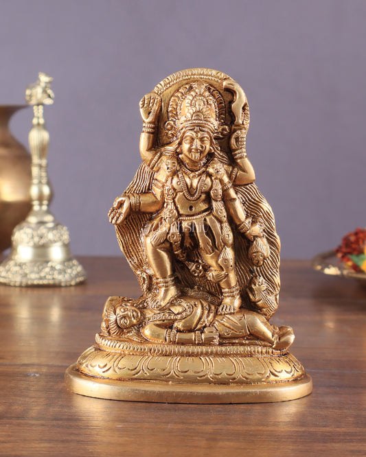 Pure Brass Goddess Kali Ma Idol 5"