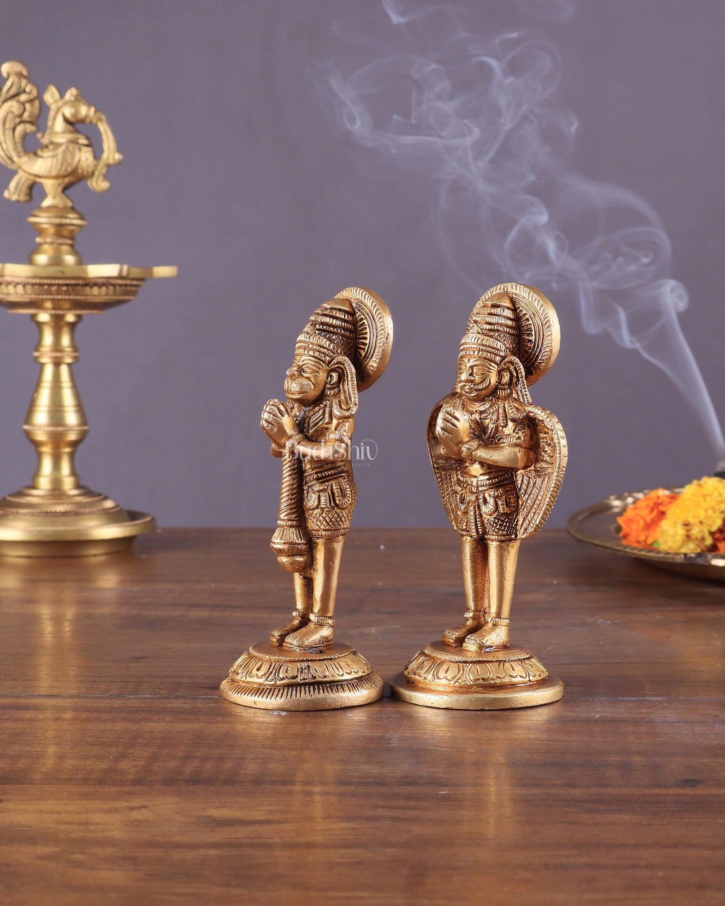 Brass Garuda and Hanuman Pair – Divine Statues 4"