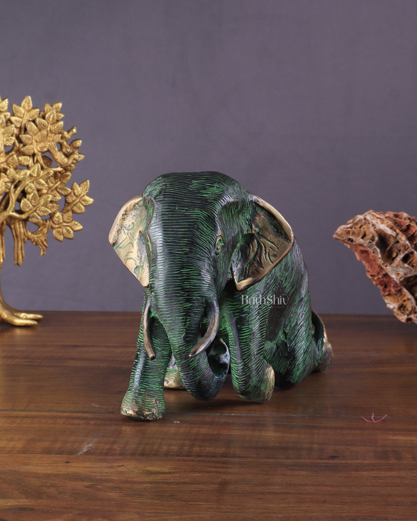 Unique Brass Vintage Baby Elephant Showpiece – 6 Inches Tall