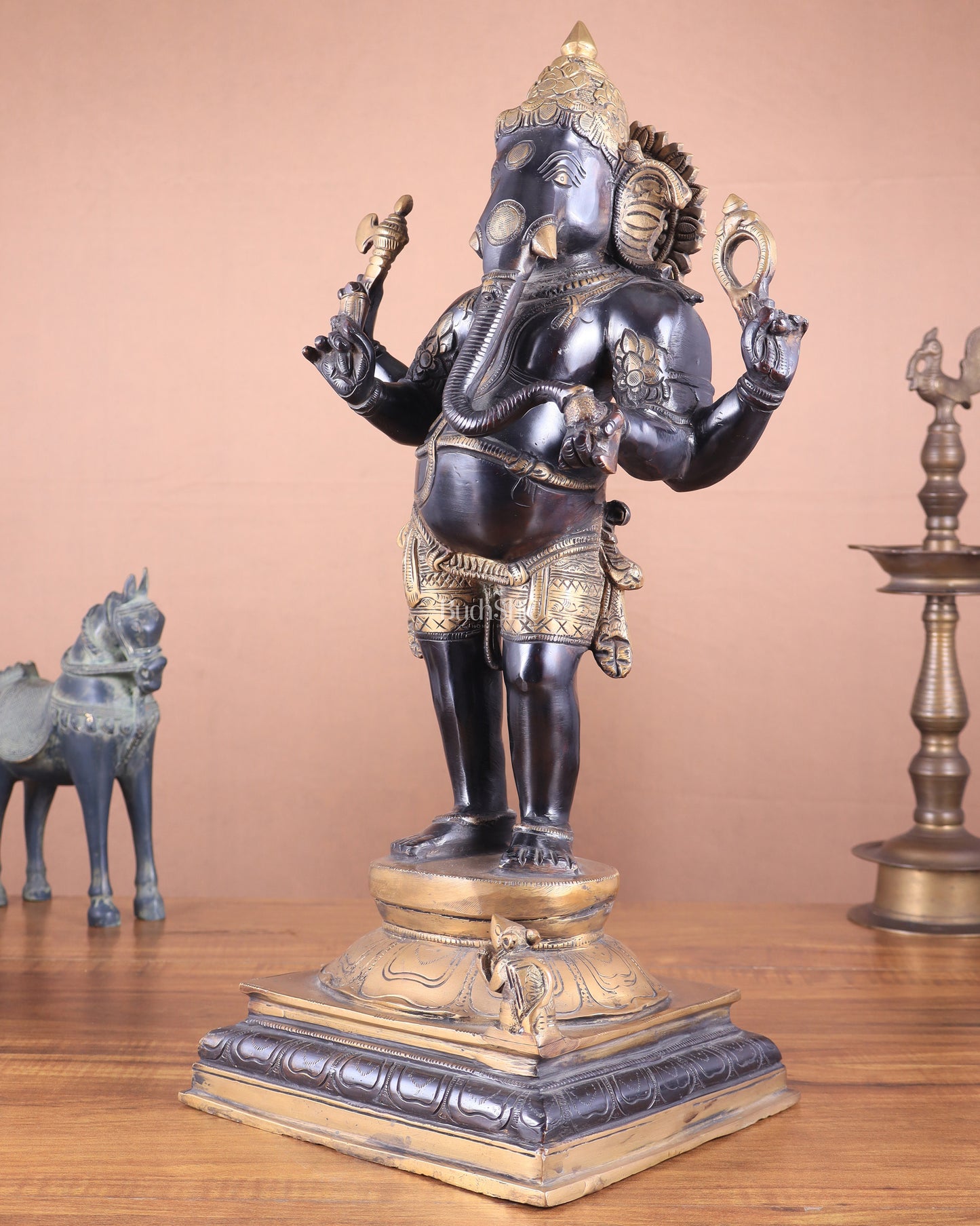 Brass standing  Lord Ganesha Statue - 20 Inch