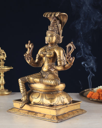 Brass Unique Mariamman Idol – Divine Goddess Statue (12 Inches)