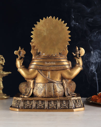 Brass Dagduseth Ganapati Statue – Divine Ganesh Idol (13.5 Inches)